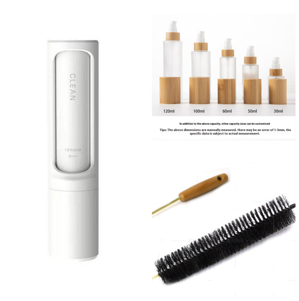 FurSwipe pet hair roller shown with self-cleaning compartment open